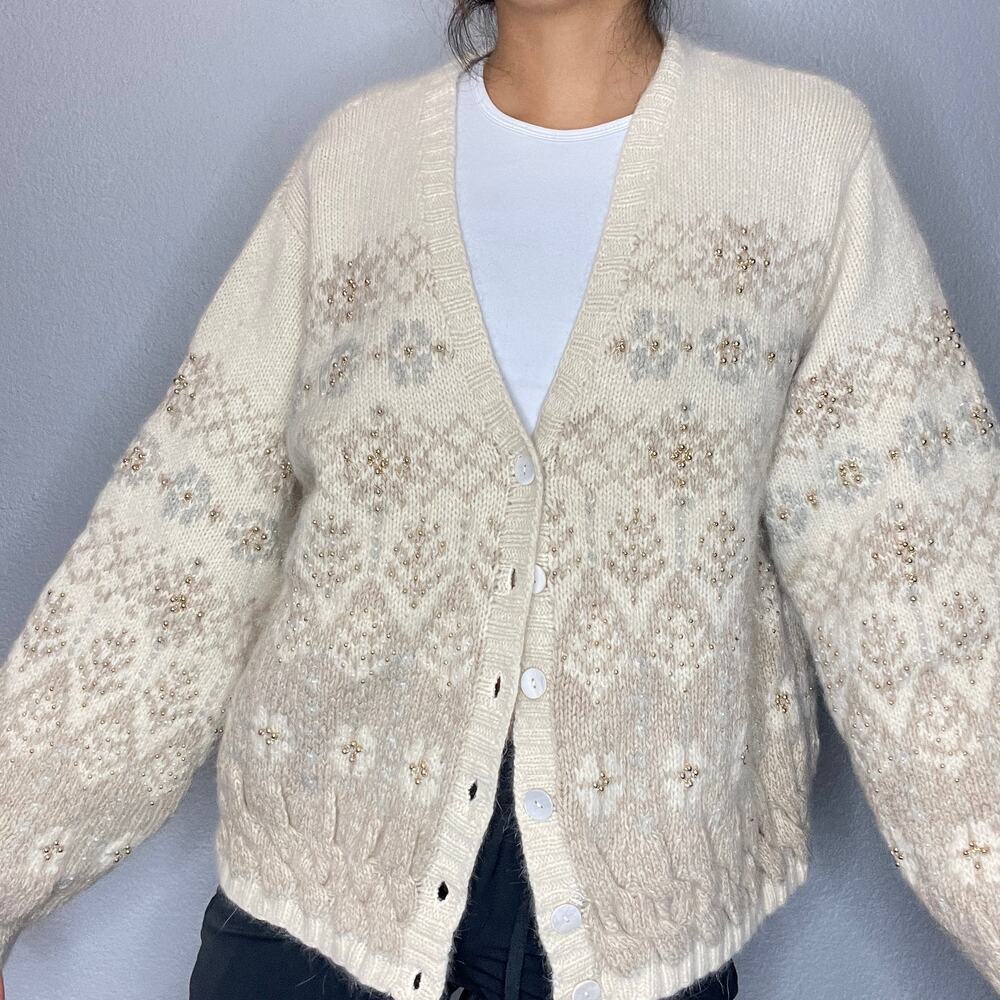 Vintage Marisa Christina Lambswool Sweater Cream Size Large